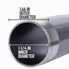 STZ Industries 302U114X10 1-1/4 in. MIP each X 1-1/4 in. D MIP Black Steel 10 in. L Nipple