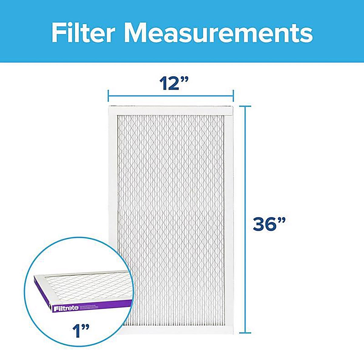 Filtrete - 2014DC-4 - 12 In. W X 36 In. H X 1 In. 1500 Mpr Pleated Air Filter 1 Pack