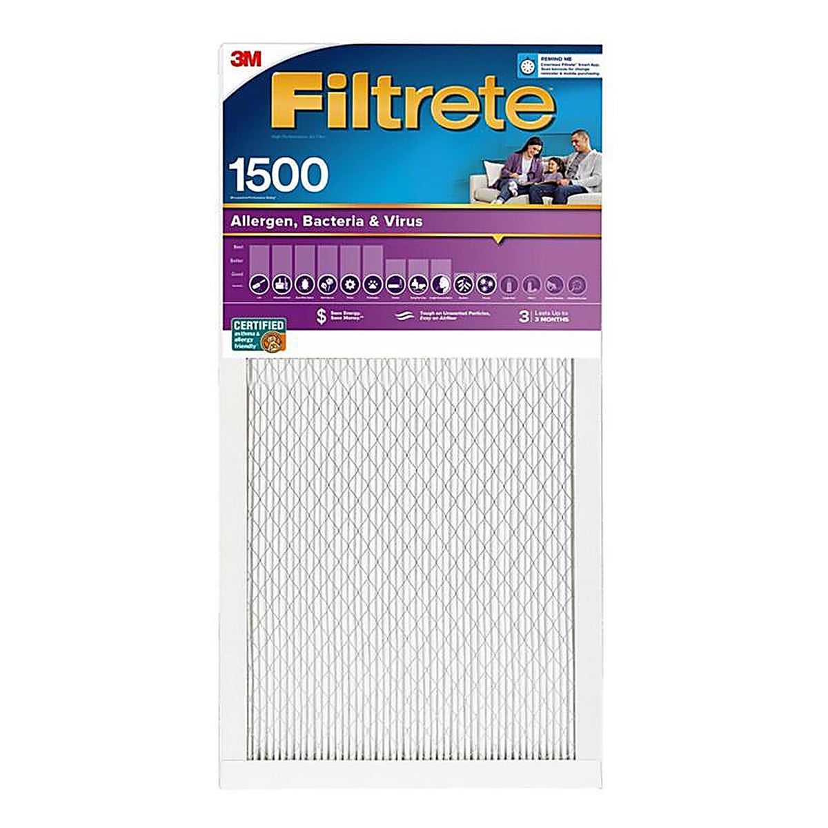 3M 2020-4 Filtrete 12 in. W X 24 in. H X 1 in. D 12 MERV Pleated Ultra Allergen Filter 1 pk