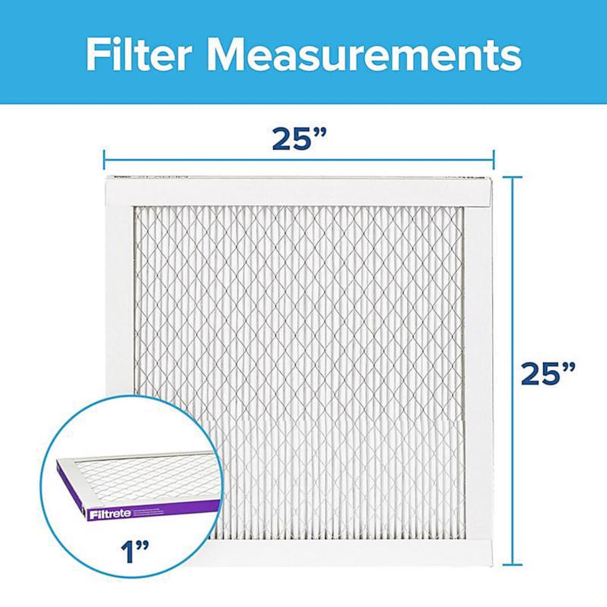 3M 2015DC-4 Filtrete 25 in. W X 25 in. H X 1 in. D 12 MERV Pleated Air Filter 1 pk