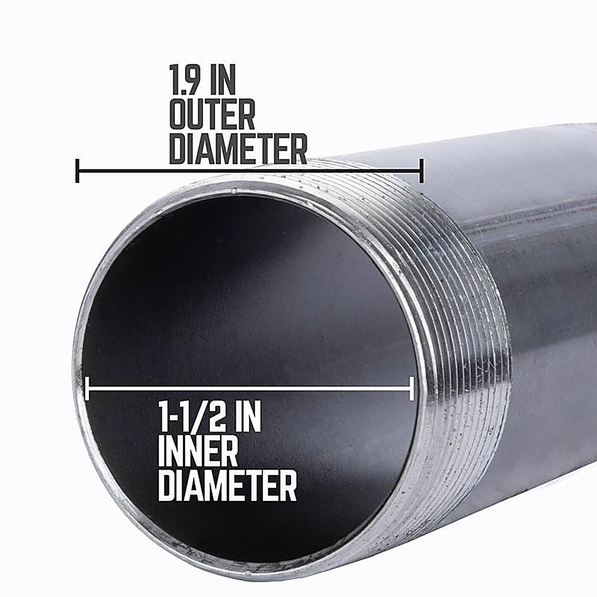STZ Industries 302U112X10 1-1/2 in. MIP each X 1-1/2 in. D MIP each Black Steel 10 in. L Nipple