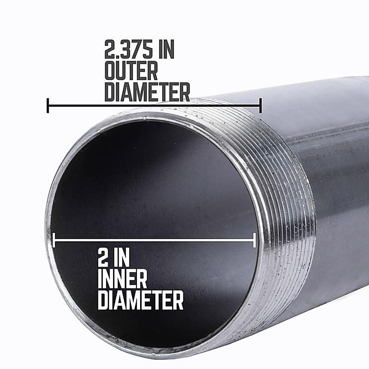STZ - 302U2X8 - Industries 2 In. MIP Each X 2 In. D MIP Black Steel 8 In. L Nipple