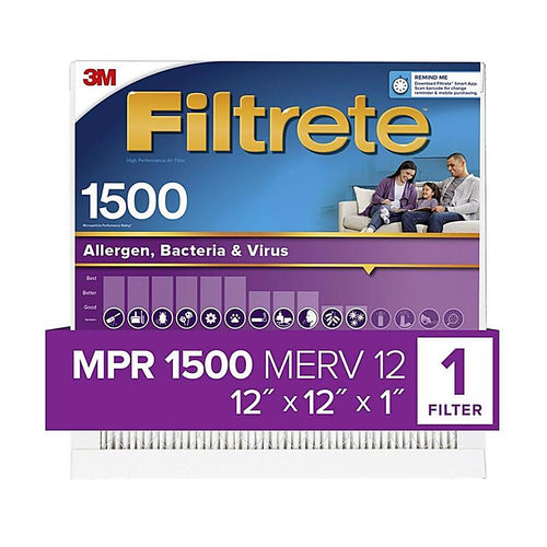 3M 2010-4 Filtrete 12 in. W X 12 in. H X 1 in. D 12 MERV Pleated Ultra Allergen Filter 1 pk