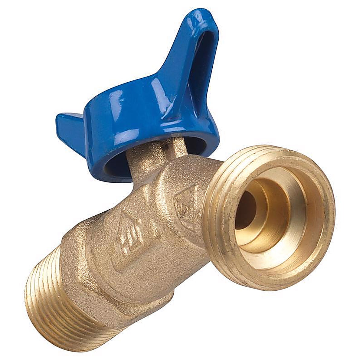 Homewerks VHNQTRC3 1/2 in. MIP X 3/4 in. MHT Brass No-Kink Hose Bibb