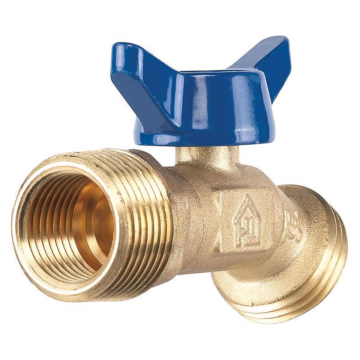 Homewerks VHNQTRF4 3/4 in. MIP X 3/4 in. MHT Brass No-Kink Hose Bibb