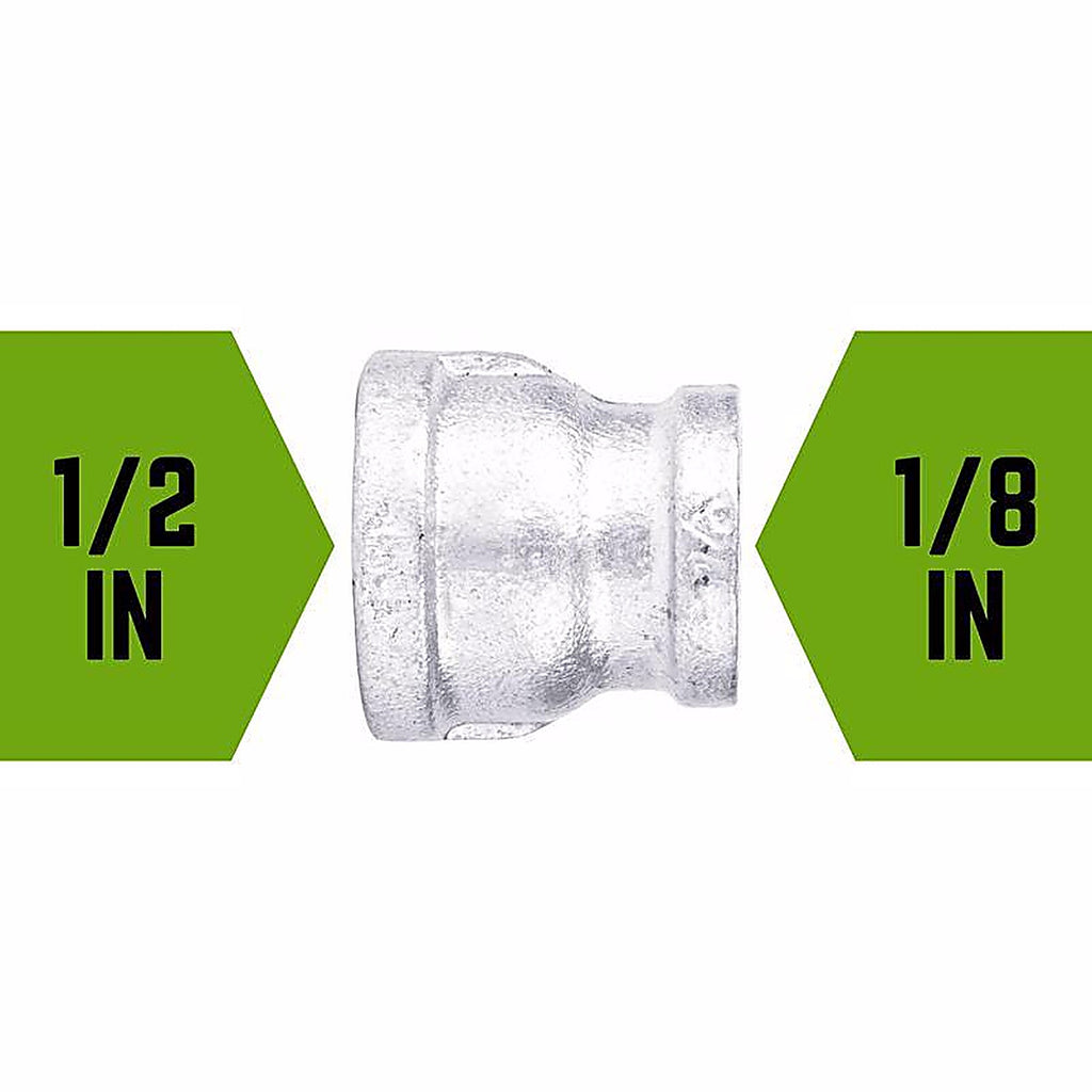 Mueller 511-330HC 1/2 in. FIP x 1/8 in. Dia. FIP Galvanized Malleable Iron Reducing Coupling
