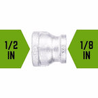 Mueller 511-330HC 1/2 in. FIP x 1/8 in. Dia. FIP Galvanized Malleable Iron Reducing Coupling
