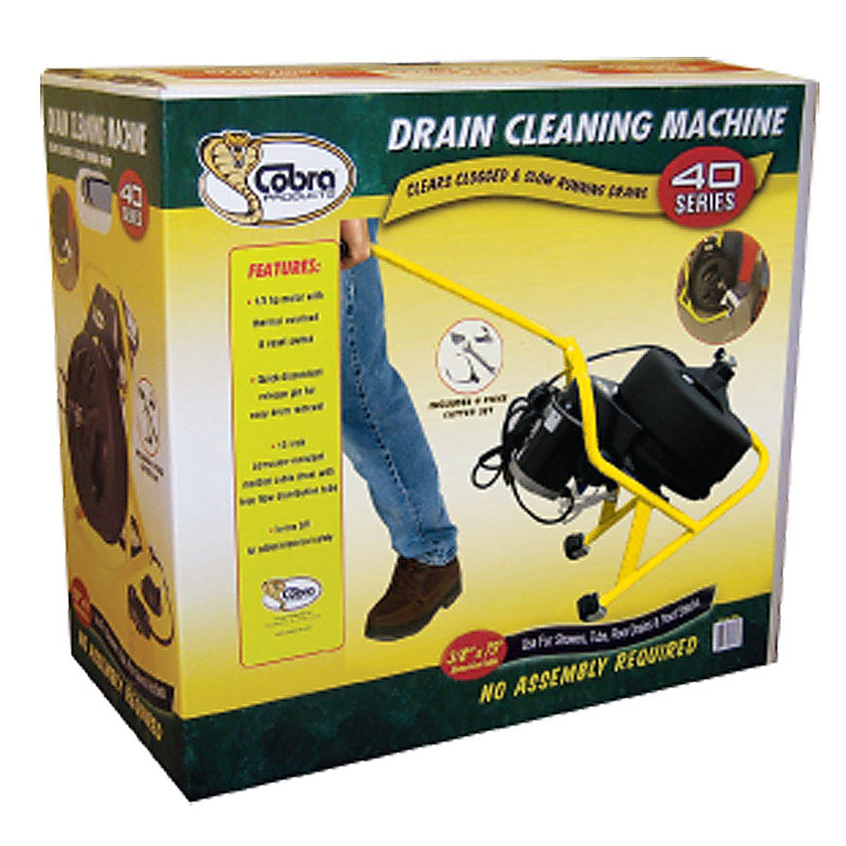 Cobra - 90040 - 75 Ft. L Drain Pipe Auger