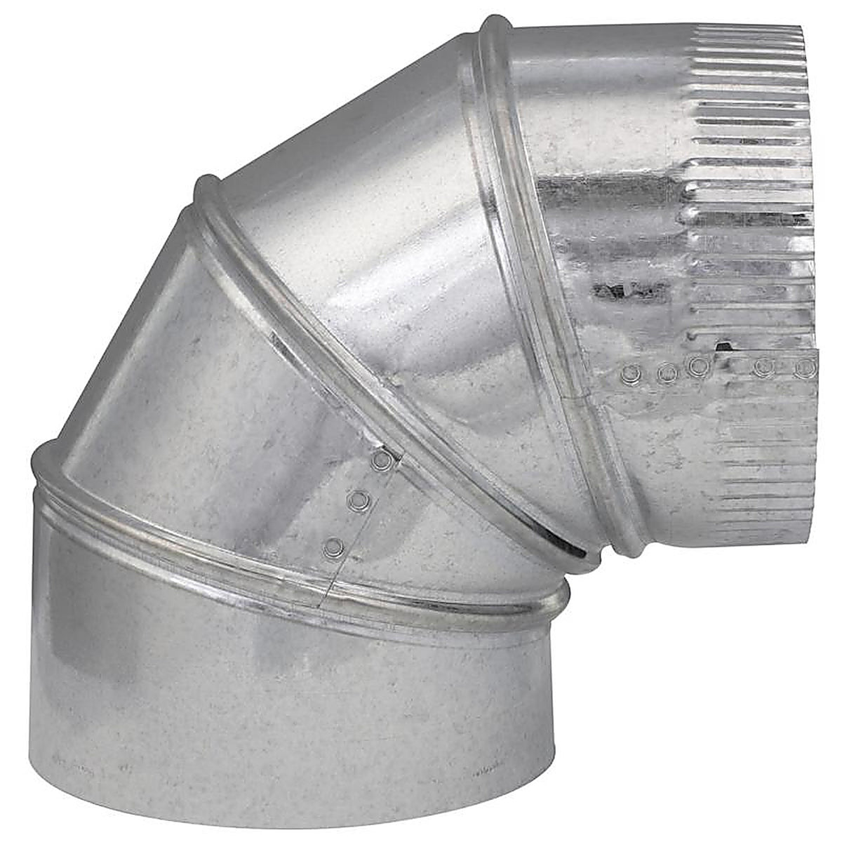 Imperial GV0293-C 6 in. Dia. x 6 in. Dia. Adjustable 90 deg. Galvanized Steel Furnace Pipe Elbow
