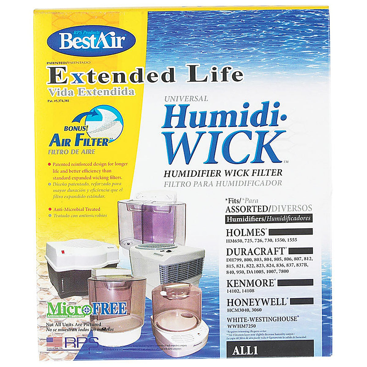 Bestair - ALL-1-PDQ-5 - Humidifier Wick 1 Pack for Holmes, Duracraft, Honeywell, Sears/Kenmore