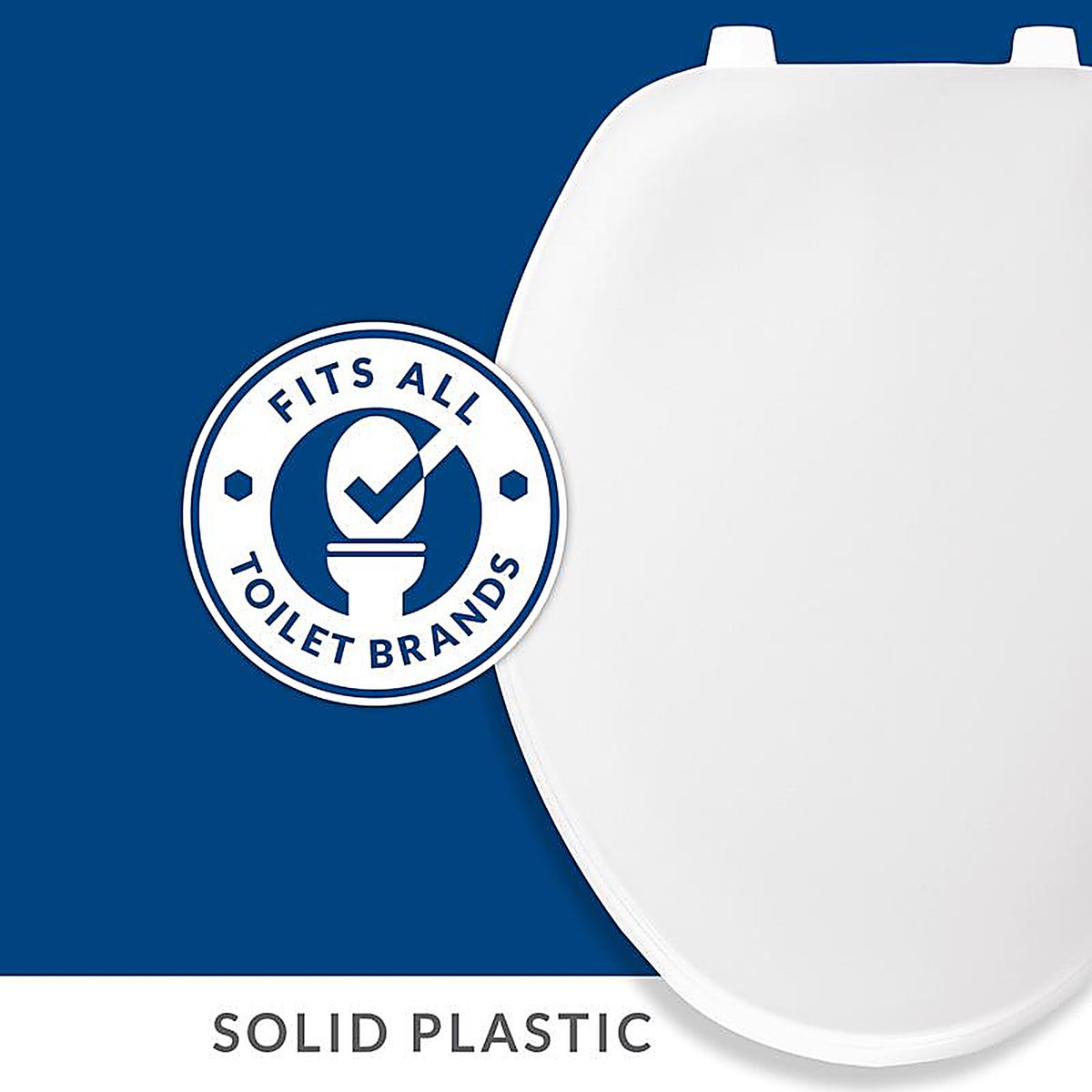 Bemis 170-000 Mayfair Elongated White Plastic Toilet Seat