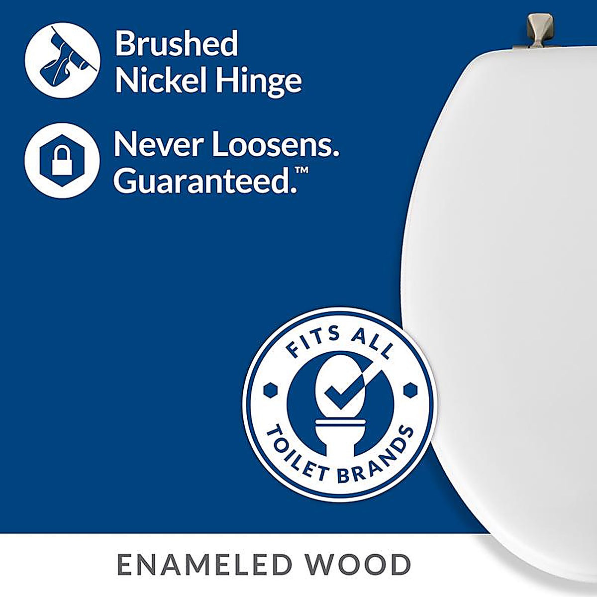 Bemis 44BN-000 Mayfair Round White Molded Wood Toilet Seat