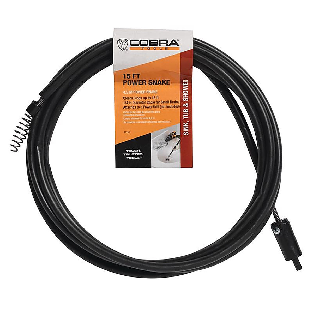 Power Snake - 81150 - 15 Ft. L Snake Drain Auger