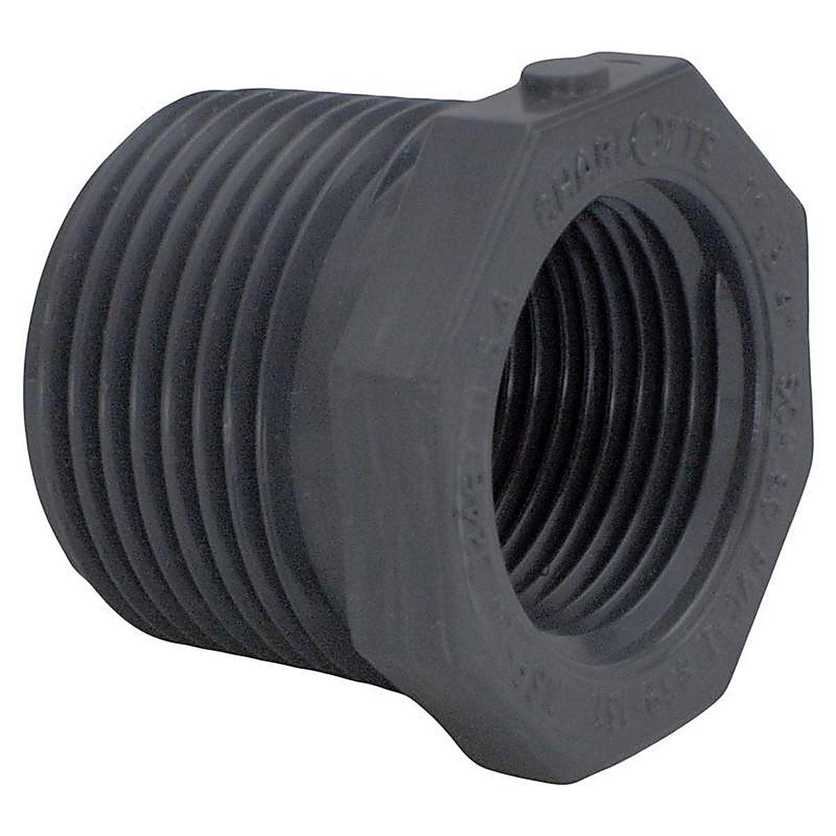 Charlotte Pipe PVC82002400 Schedule 80 1 in. MPT x 3/4 in. Dia. FPT PVC Reducing Bushing