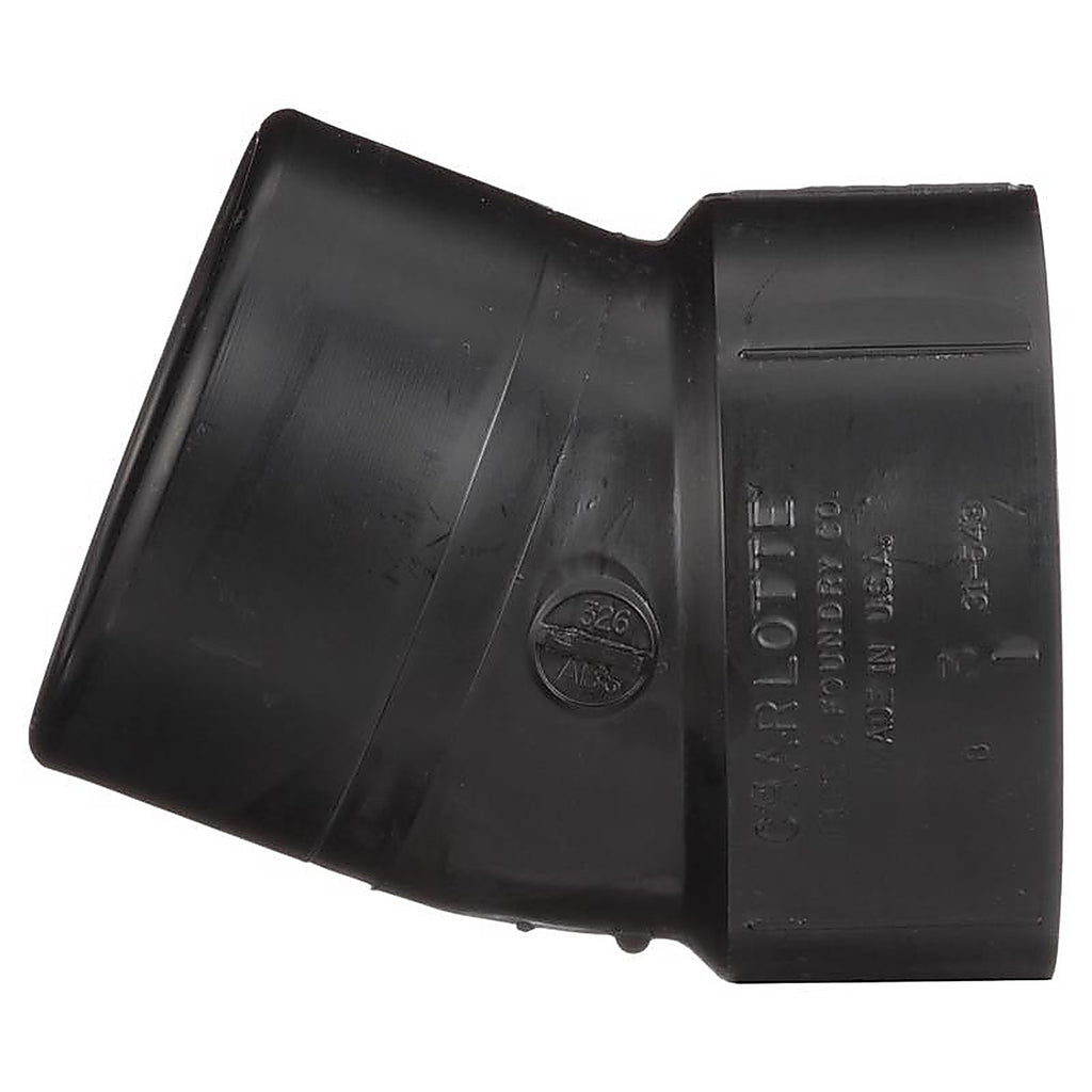 Charlotte Pipe ABS003261000 Slip x 3 in. Dia. Hub ABS Elbow 3 in.