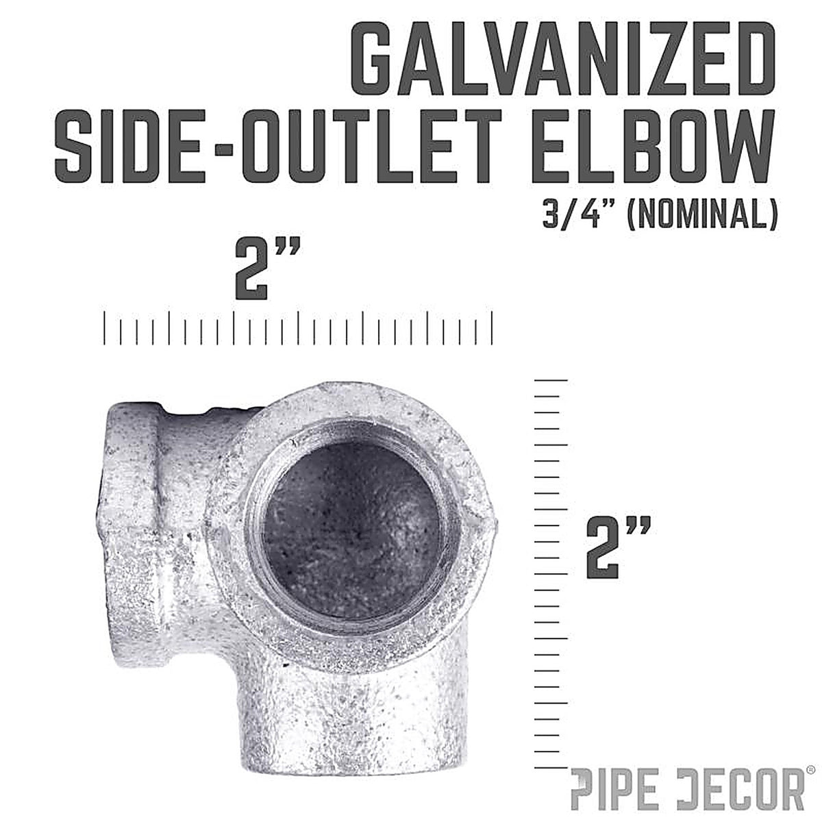 STZ - 311SOE-34 - Industries 3/4 In. Fip Each X 3/4 In. D Fip 3/4 In. D Fip Galvanized Malleable Iron Side Out Elb