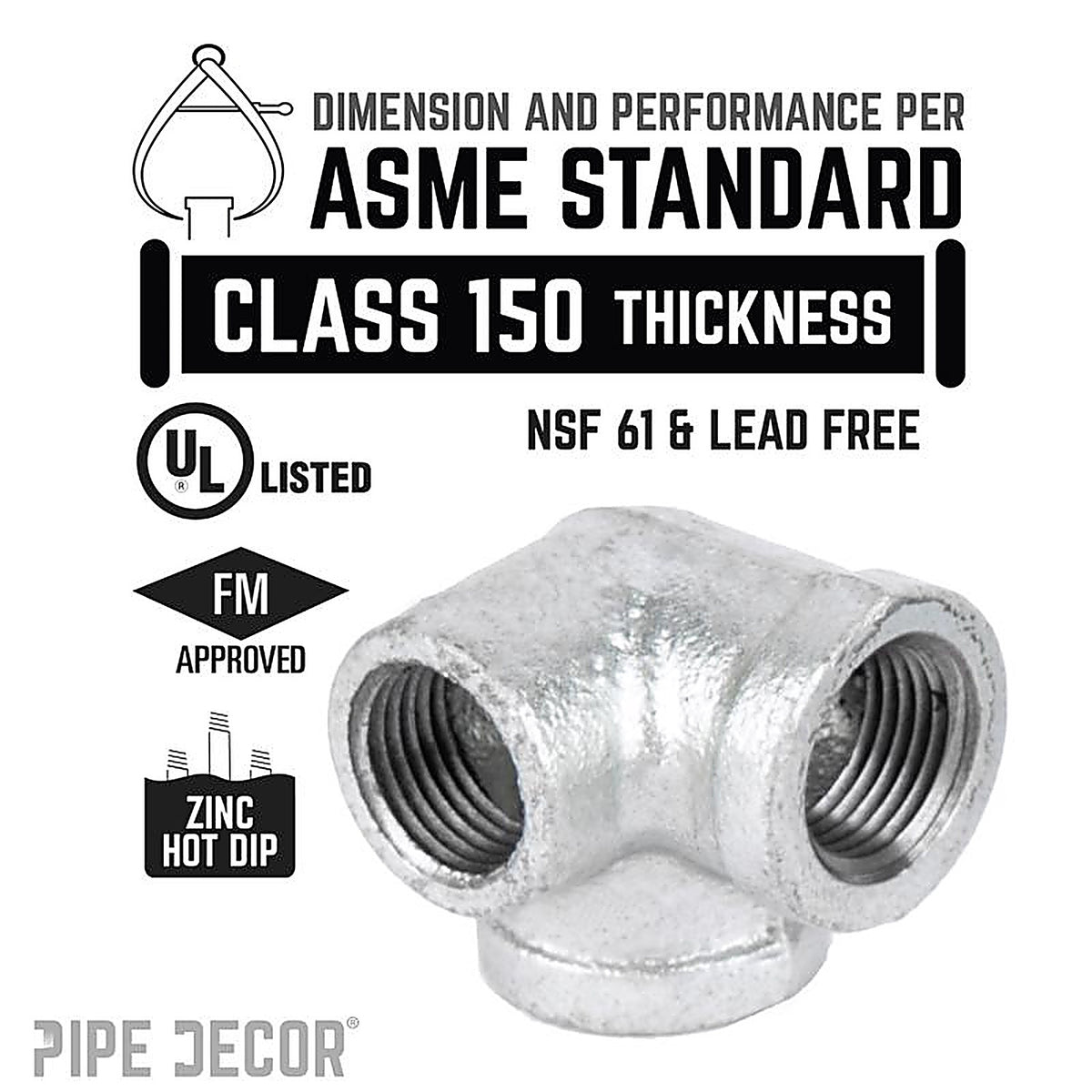 STZ - 311SOE-34 - Industries 3/4 In. Fip Each X 3/4 In. D Fip 3/4 In. D Fip Galvanized Malleable Iron Side Out Elb