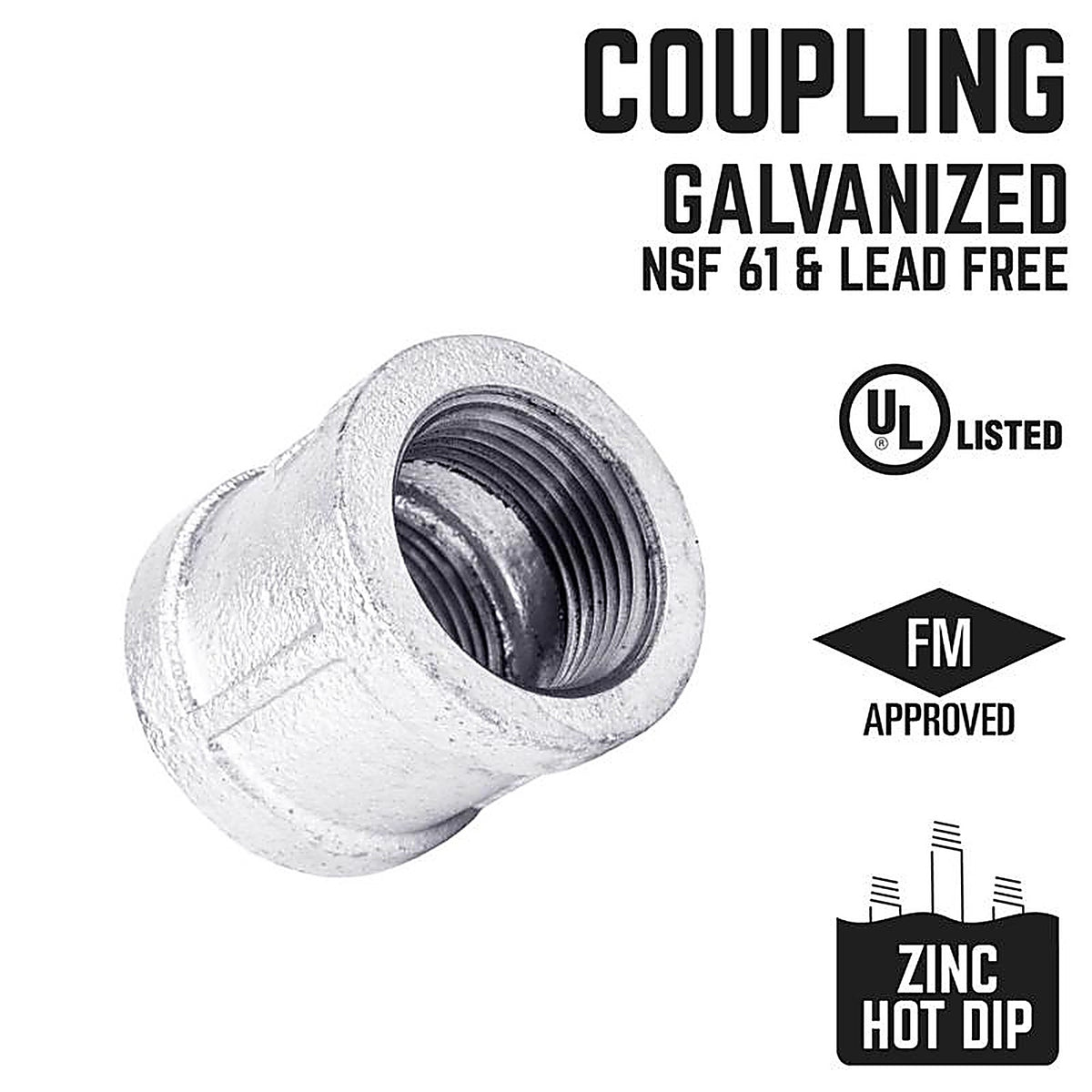 STZ - 351CO-212 - Industries 2-1/2 In. Fip Each X 2-1/2 In. D Fip Galvanized Malleable Iron Coupling