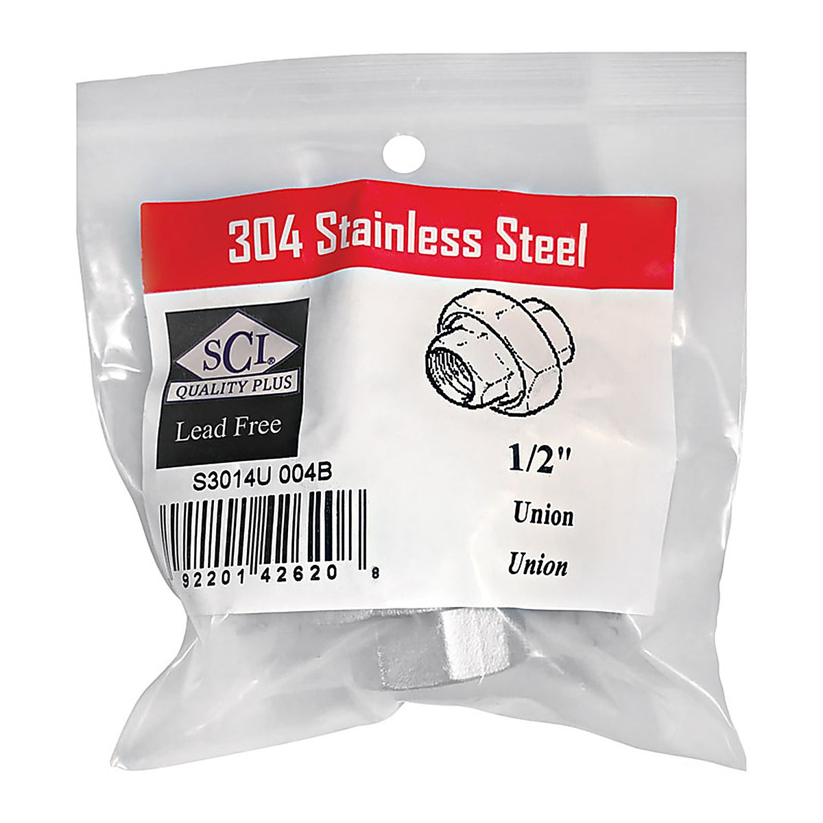 Smith-Cooper 4638102630 1/2 in. FPT x 1/2 in. Dia. FPT Stainless Steel Union