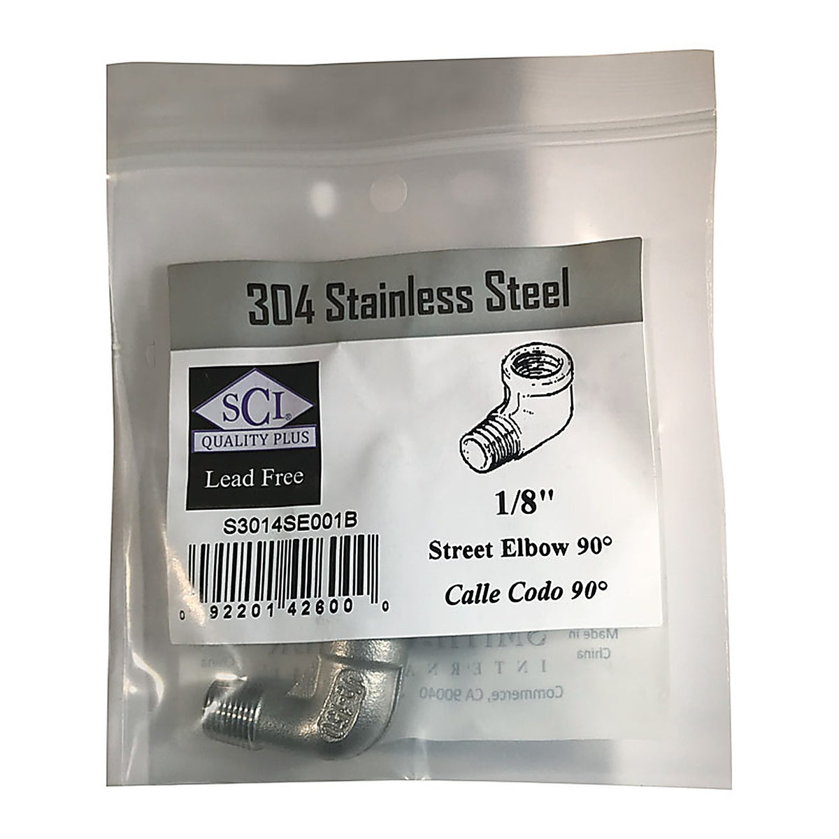 Smith-Cooper - 4638102000 - 1/8 In. FPT X 1/8 In. D FPT Stainless Steel Street Elbow