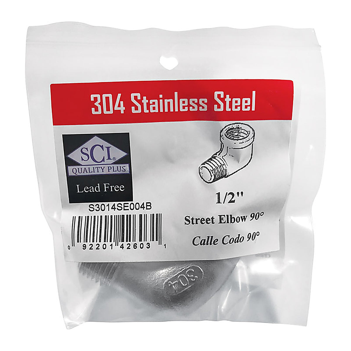 Smith-Cooper - 4638102030 - 1/2 In. FPT X 1/2 In. D FPT Stainless Steel 90 Degree Street Elbow