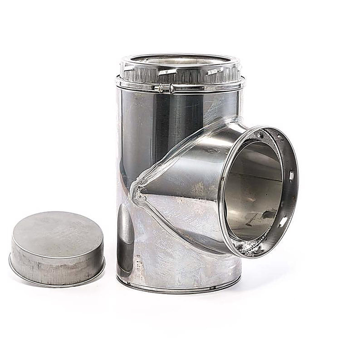 Selkirk - 206100 - 12-3/4 In. X 6-3/8 In. X 6-3/8 In. Stainless Steel Stove Pipe Tee Cap Flow Tee