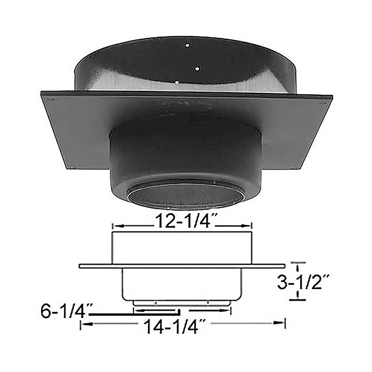 Selkirk - 206410 - 6 In. Stainless Steel Stove Pipe Ceiling Support Kit