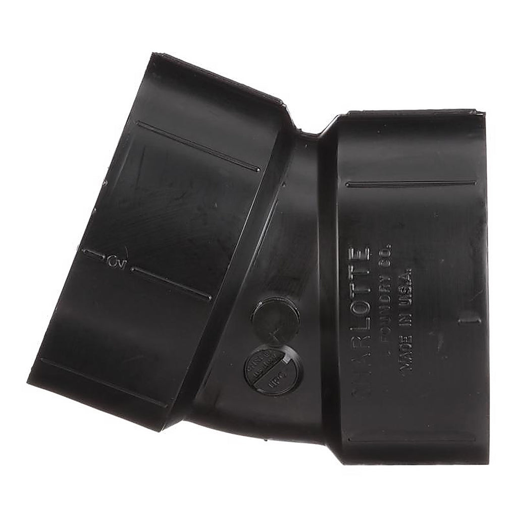 Charlotte Pipe ABS003241000 3 in. Hub x 3 in. Dia. Hub ABS 22-1/2 Degree Elbow