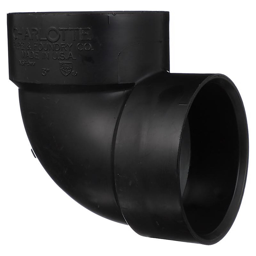 Charlotte Pipe ABS003311000 3 in. Hub x 3 in. Dia. Hub ABS Elbow