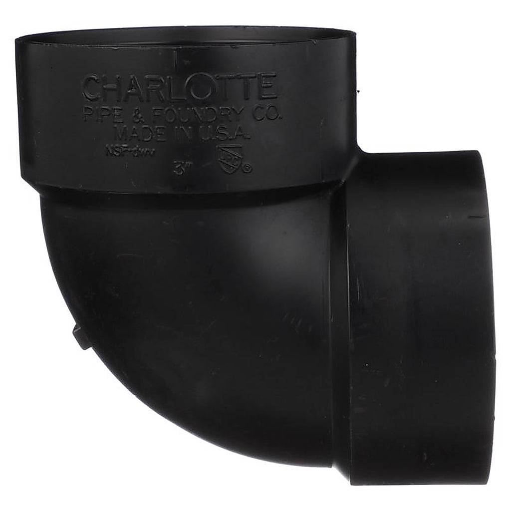 Charlotte Pipe ABS003311000 3 in. Hub x 3 in. Dia. Hub ABS Elbow
