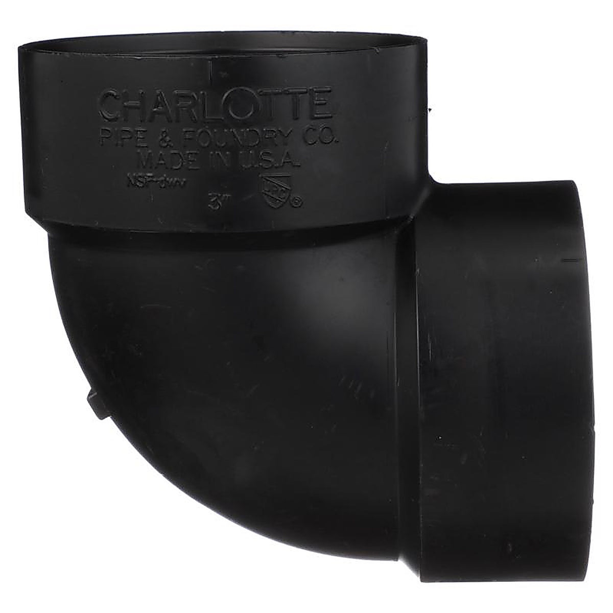 Charlotte Pipe ABS003311000 3 in. Hub x 3 in. Dia. Hub ABS Elbow