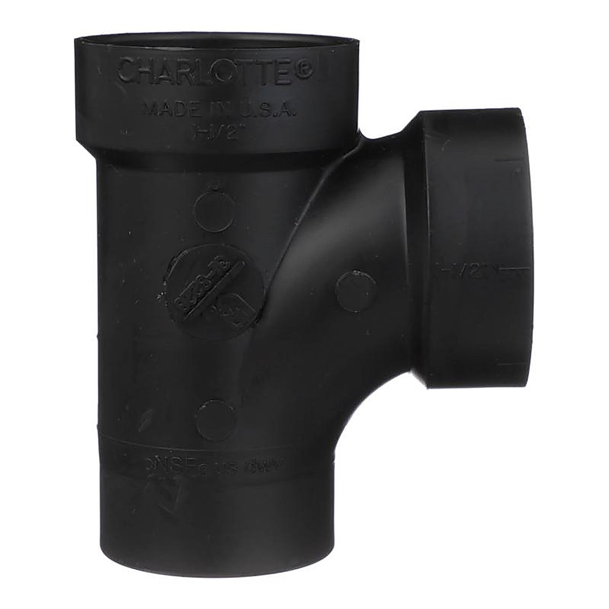 Charlotte Pipe ABS004030600 1-1/2 in. Spigot x 1-1/2 in. Dia. Hub ABS Sanitary Street Tee