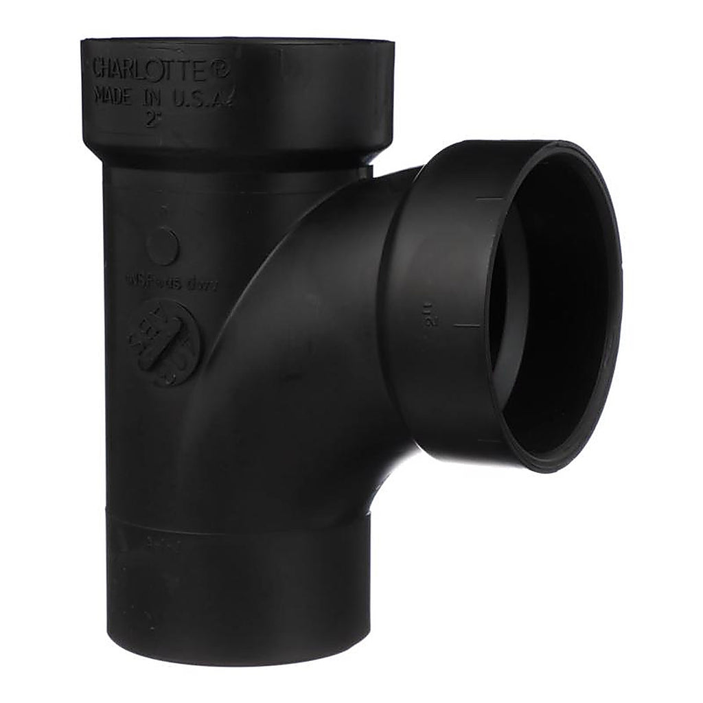 Charlotte Pipe ABS004030800 2 in. Hub x 2 in. Dia. Hub ABS Sanitary Street Tee