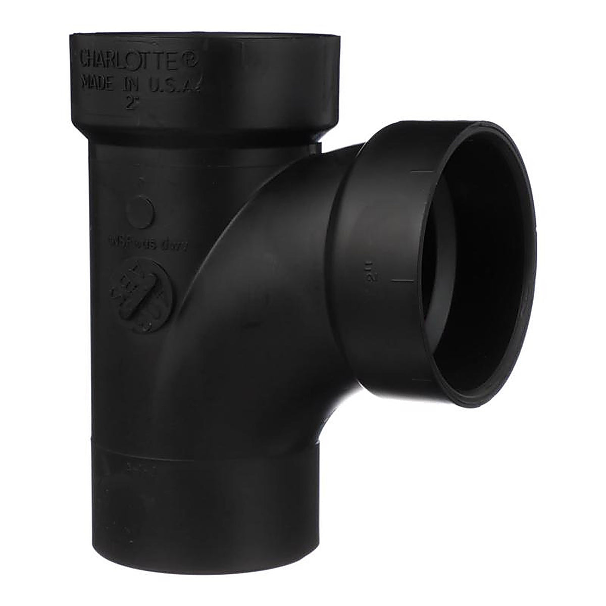 Charlotte Pipe ABS004030800 2 in. Hub x 2 in. Dia. Hub ABS Sanitary Street Tee