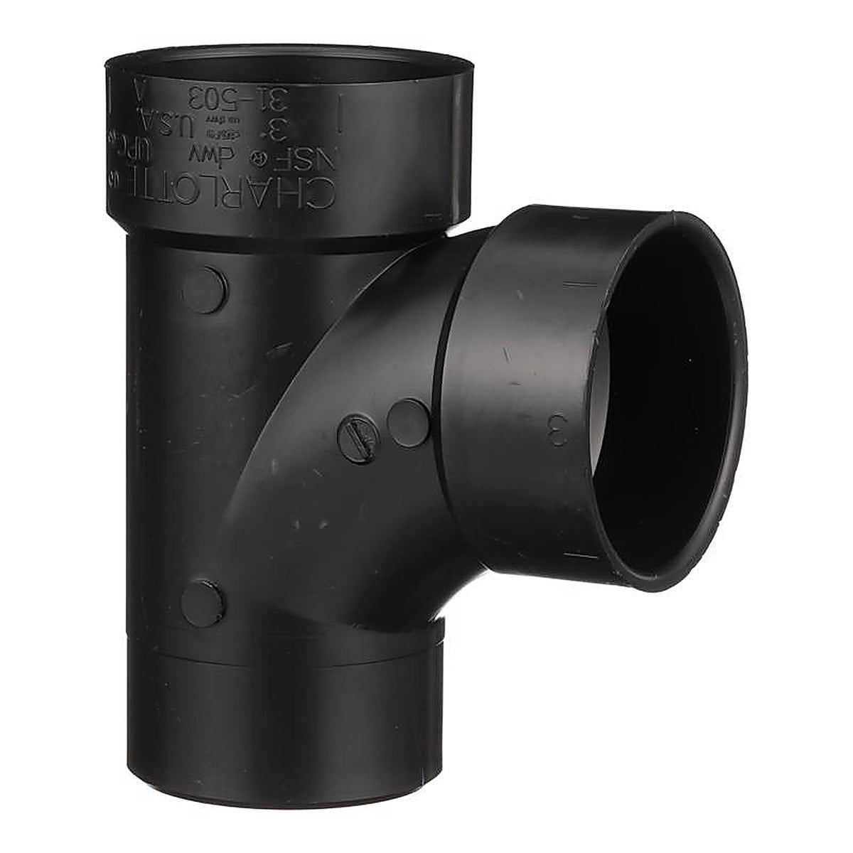 Charlotte Pipe ABS004031000 3 in. Hub x 3 in. Dia. Hub ABS Sanitary Street Tee