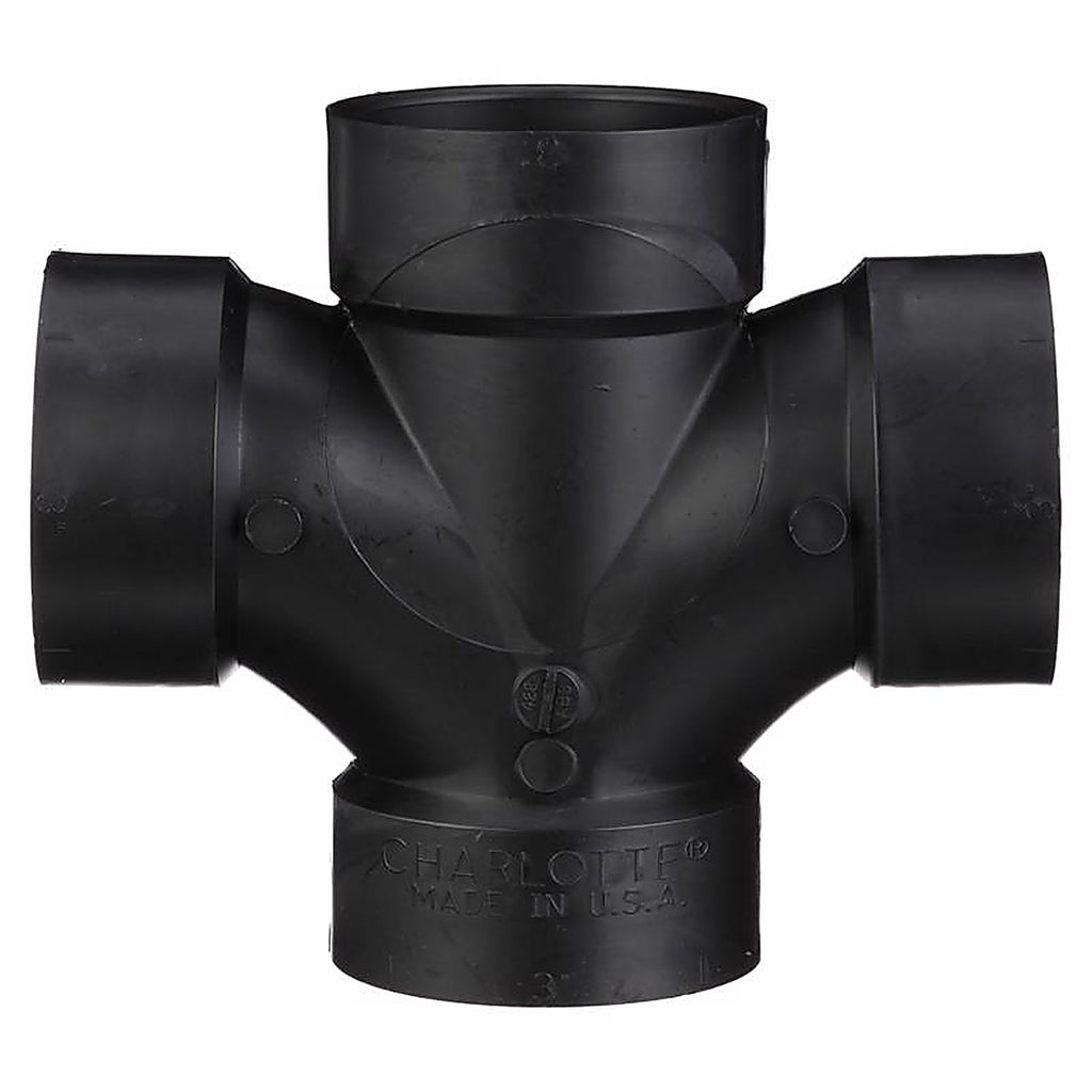 Charlotte Pipe ABS004281000 3 in. Hub x 3 in. Dia. Hub ABS Sanitary Tee