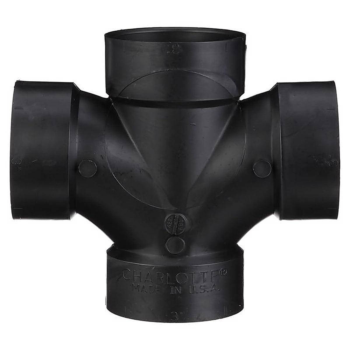 Charlotte Pipe ABS004281000 3 in. Hub x 3 in. Dia. Hub ABS Sanitary Tee