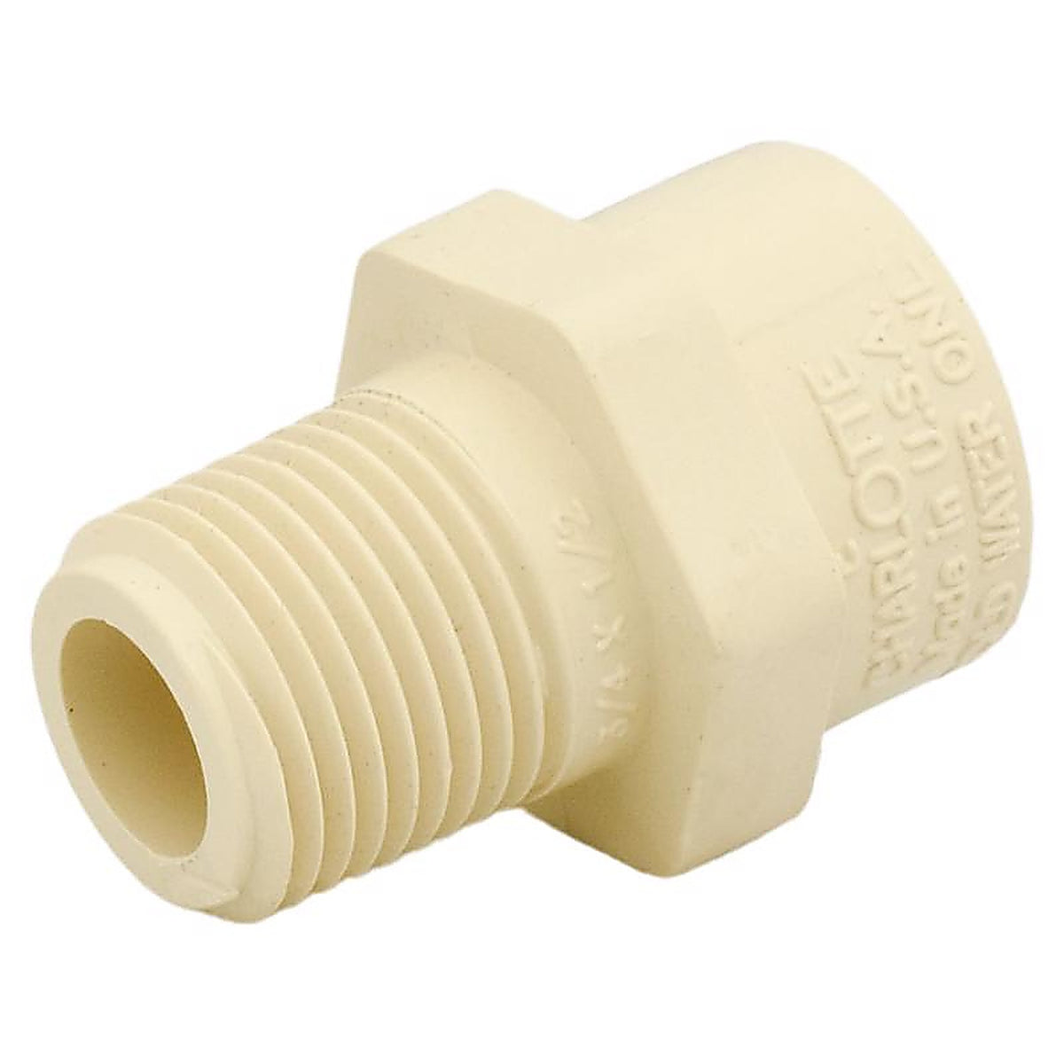 Charlotte Pipe CTS021100600 FlowGuard 3/4 in. Hub x 1/2 in. Dia. MPT CPVC Reducing Adapter
