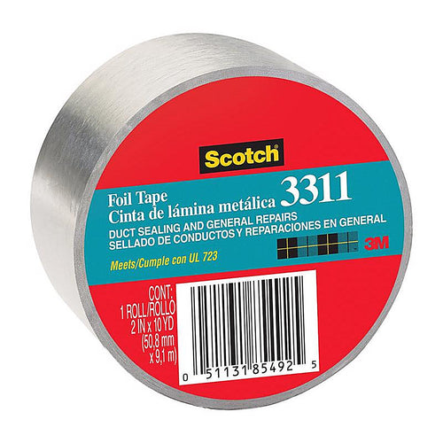 3M - 3311-10A - Scotch 2 In. W X 10 Yd L Silver Foil Tape