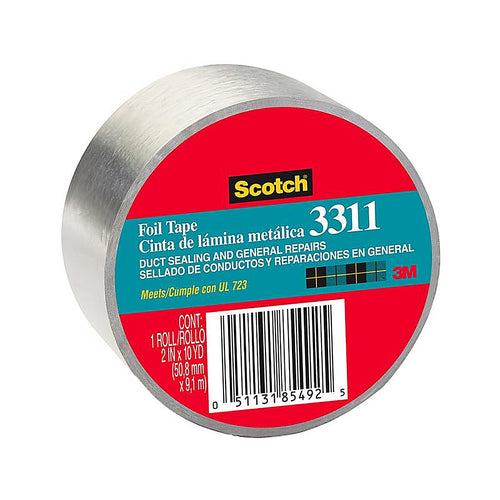 3M - 3311-10A - Scotch 2 In. W X 10 Yd L Silver Foil Tape