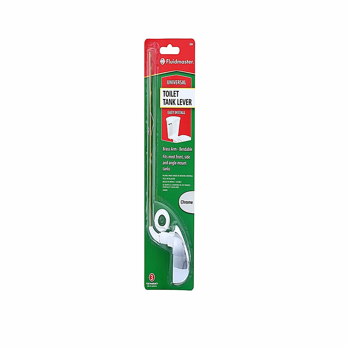 Fluidmaster - 684 - Tank Lever Chrome Metal/Plastic for Universal