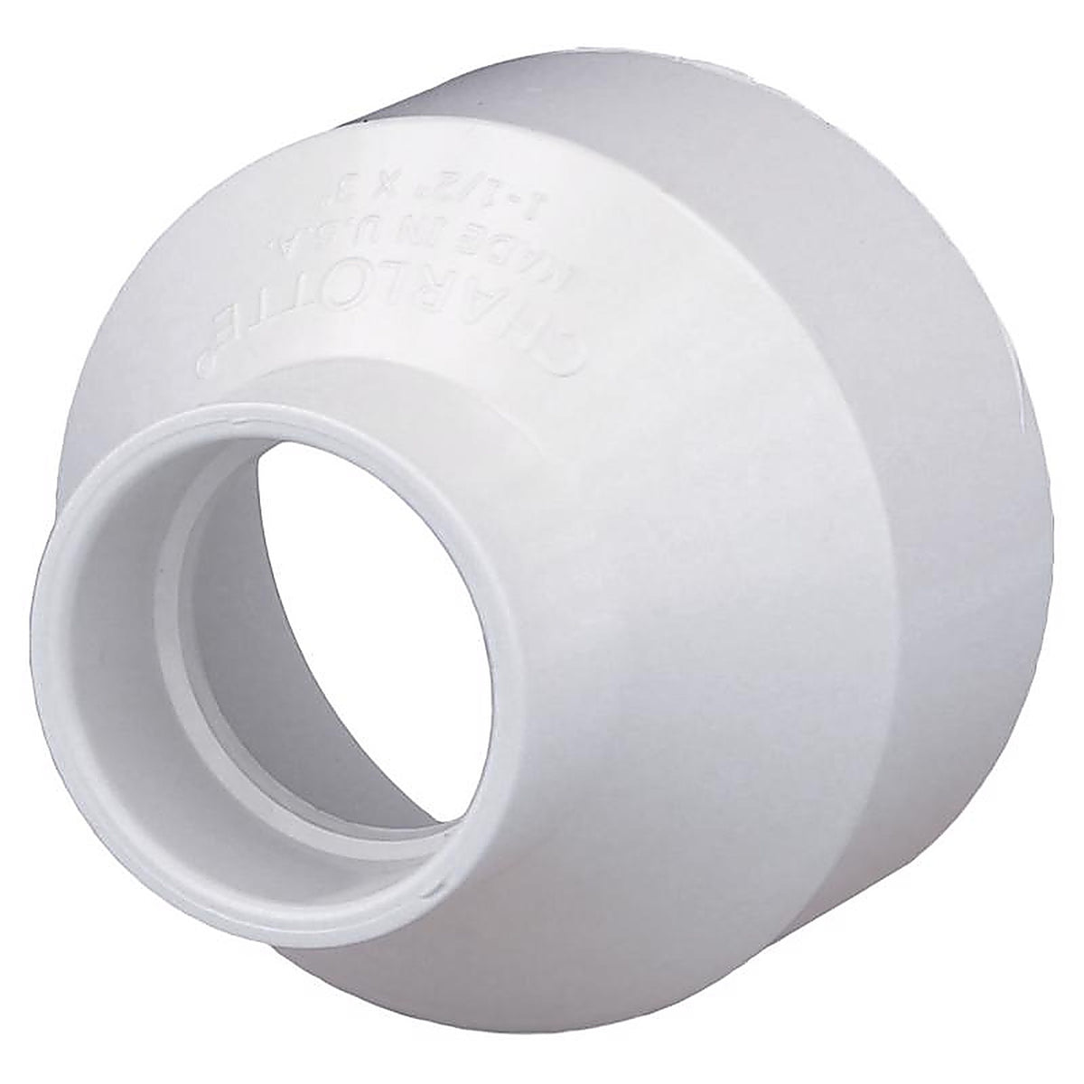 Charlotte Pipe PVC001020800 Schedule 40 1-1/2 in. Hub x 3 in. Dia. Hub PVC Reducing Coupling