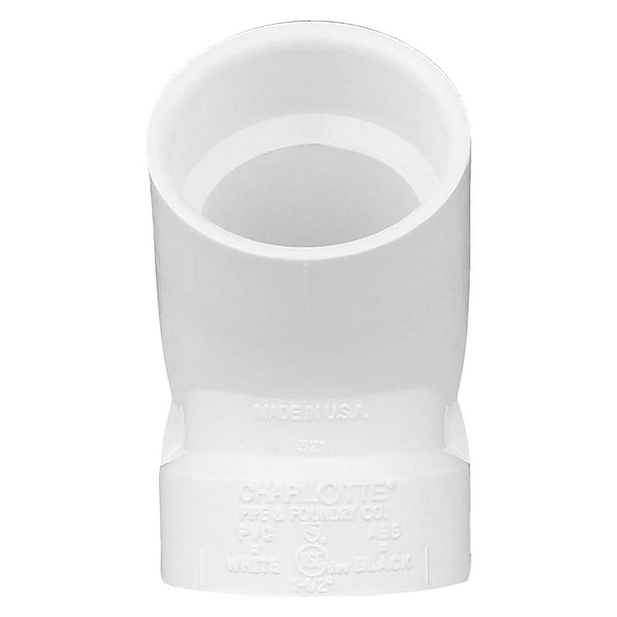 Charlotte Pipe PVC003210800 Schedule 40 1-1/2 in. Hub x 1-1/2 in. Dia. Hub PVC 45 Degree Elbow