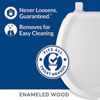 Bemis 25EC-000 Mayfair Round White Molded Wood Toilet Seat