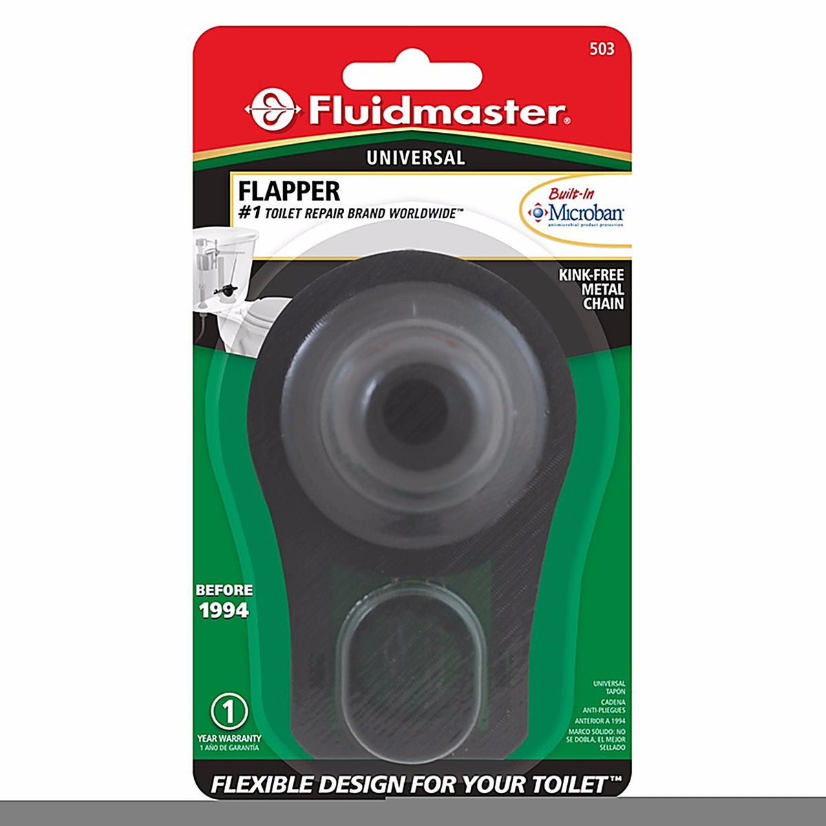 Fluidmaster - 503 - Toilet Flapper Black Microban