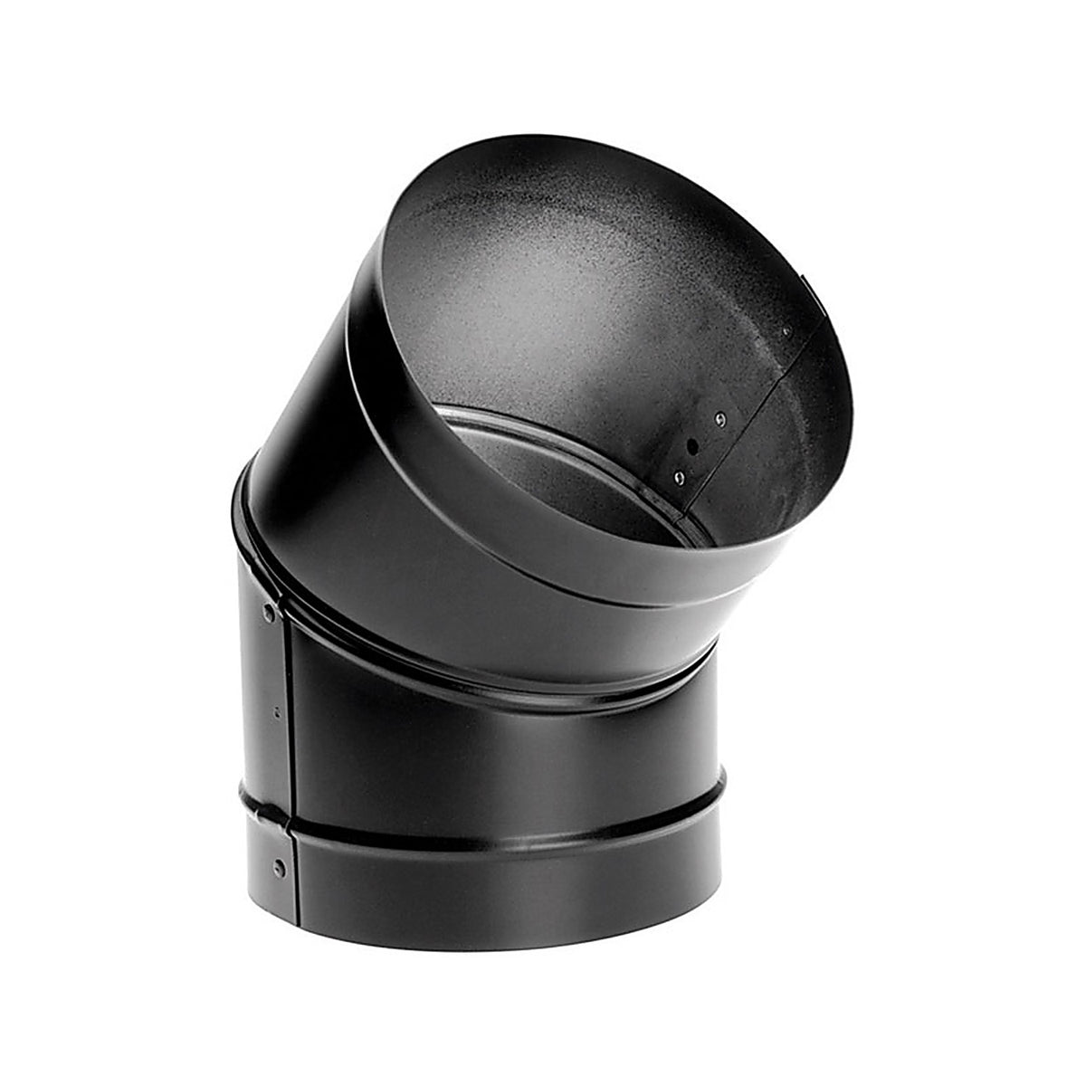 DuraVent 6DBK-E45 DuraBlack 6 in. Dia. x 6 in. Dia. 45 deg. Galvanized Steel Stove Pipe Elbow