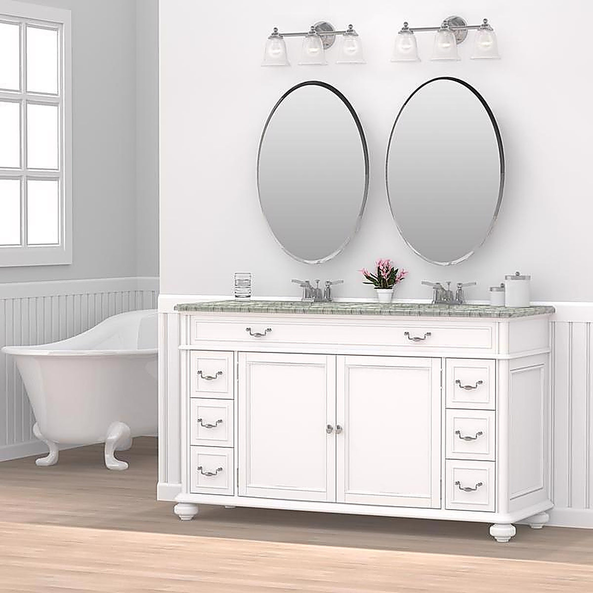 Zenna Home - MMV1032 - 31 In. H X 21 In. W X 4 In. D Oval Medicine Cabinet/Mirror