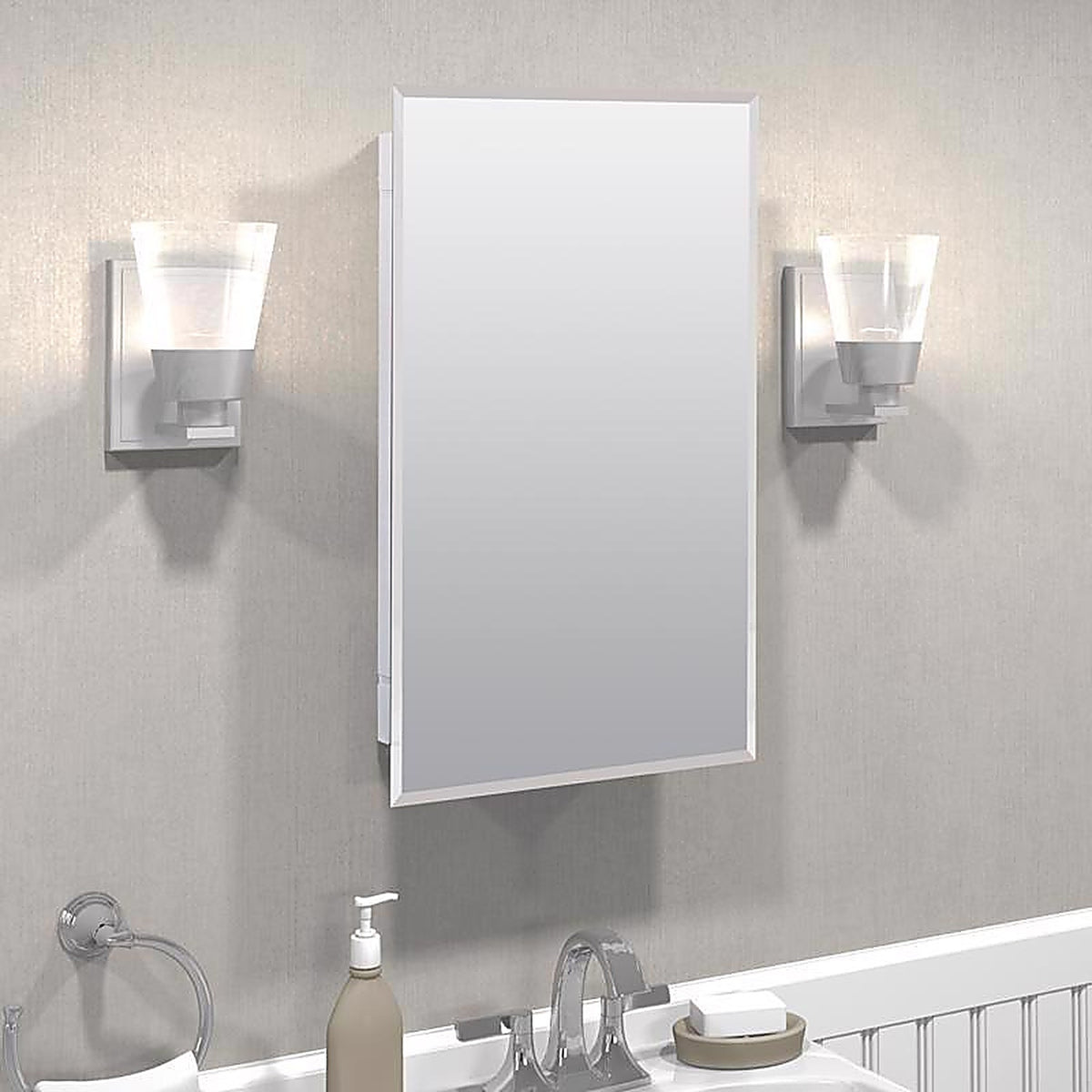 Zenith Home M115 26 in. H x 16 in. W x 4-1/2 in. D Rectangle Medicine Cabinet/Mirror