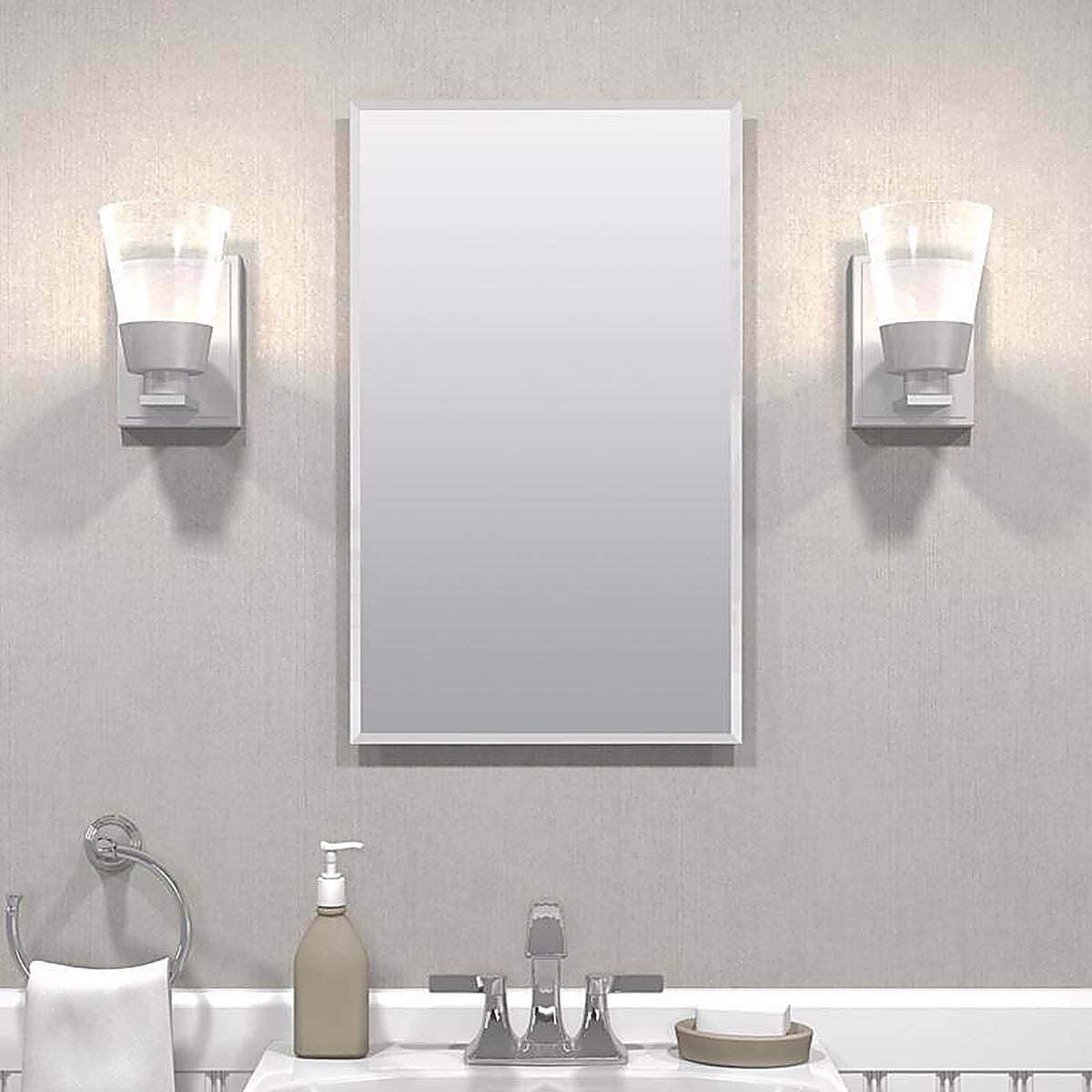 Zenith Home M115 26 in. H x 16 in. W x 4-1/2 in. D Rectangle Medicine Cabinet/Mirror