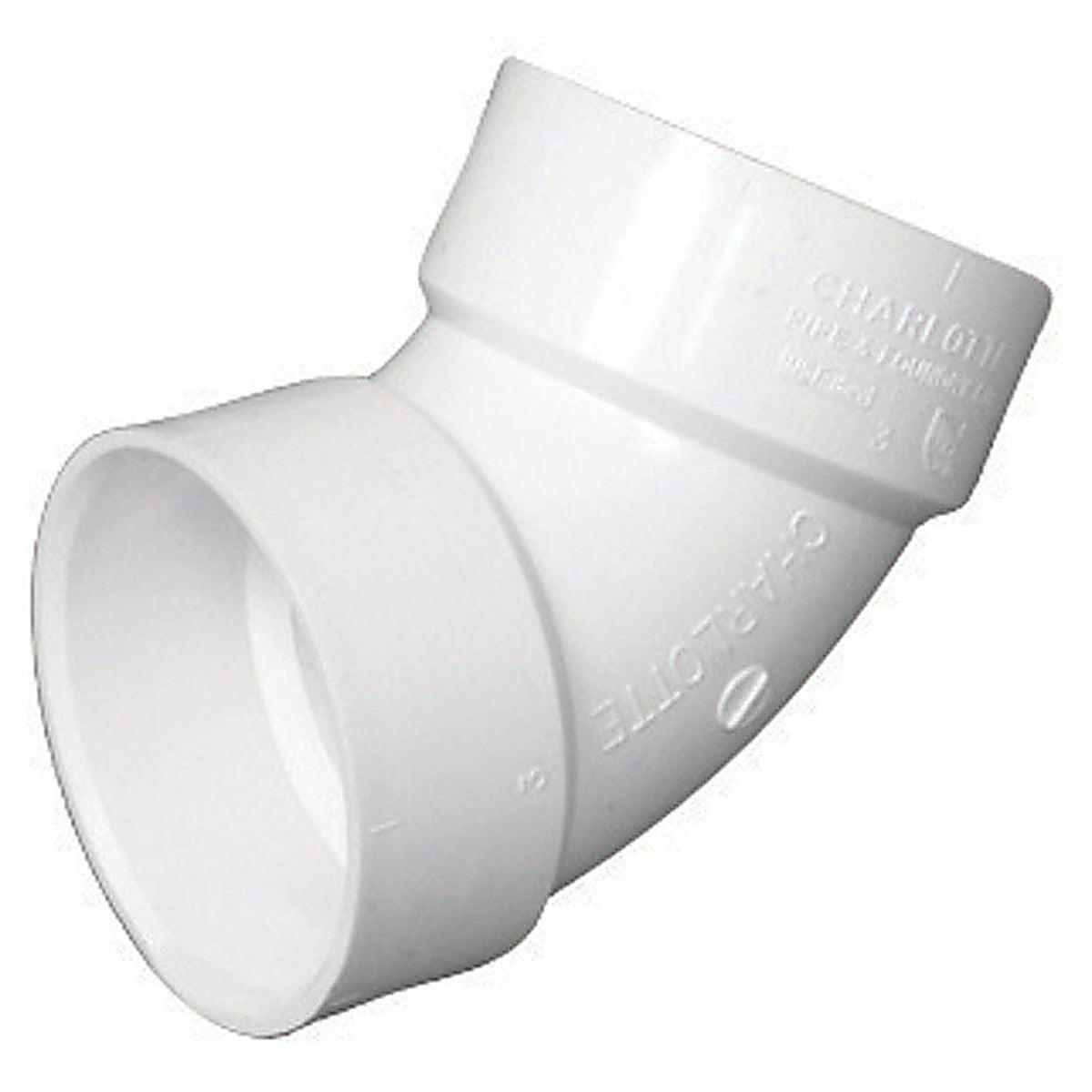 Charlotte Pipe PVC003190600 Schedule 40 1-1/2 in. Hub x 1-1/2 in. Dia. Hub PVC Elbow